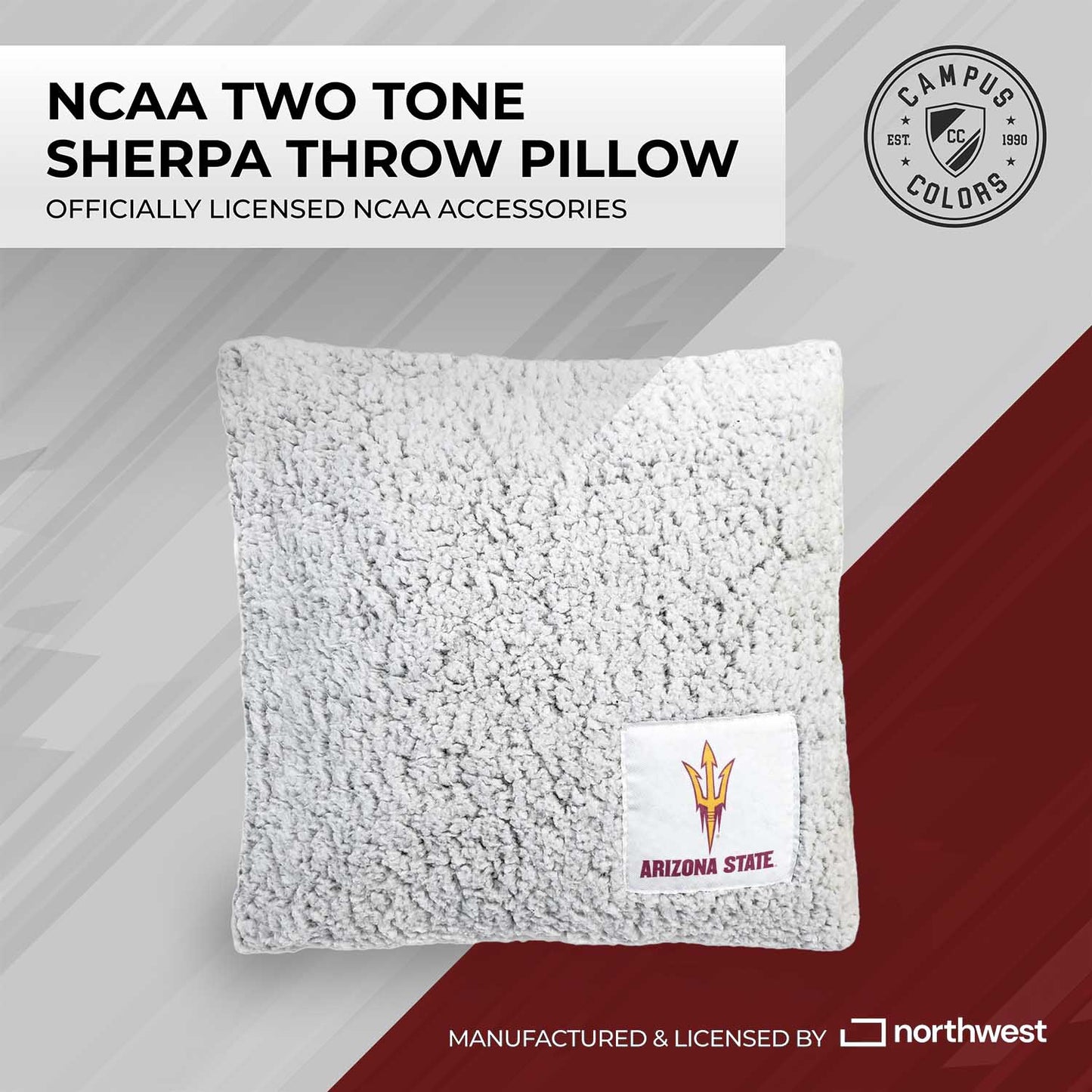 Arizona State Sun Devils Two Tone Sherpa Throw Pillow - Team Color