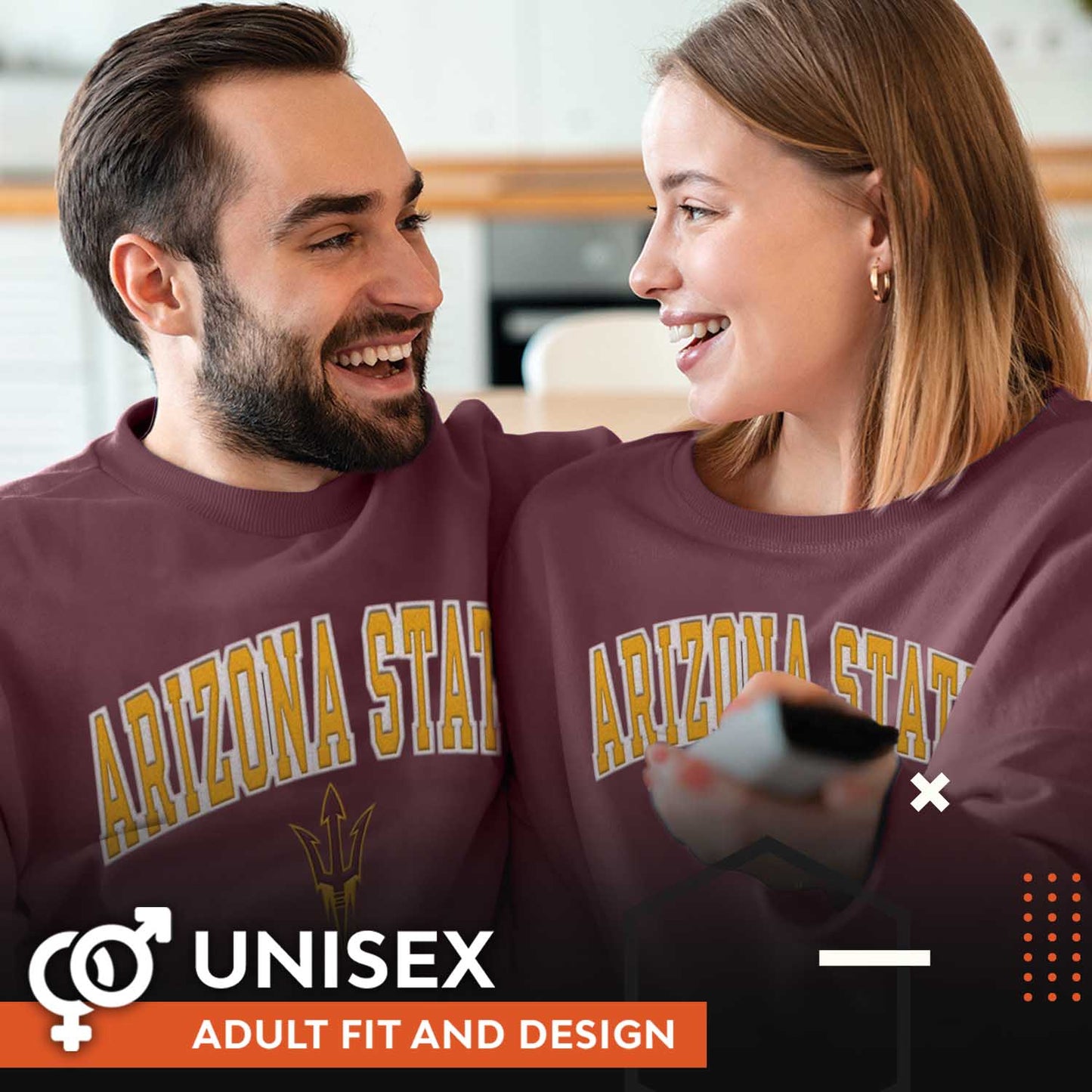 Arizona State Sun Devils NCAA Adult Tackle Twill Crewneck Sweatshirt - Maroon