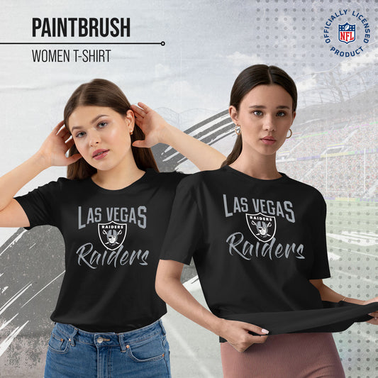 Las Vegas Raiders NFL Women's Paintbrush Relaxed Fit Unisex T-Shirt - Black