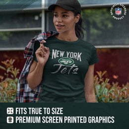New York Jets NFL Women's Paintbrush Relaxed Fit Unisex T-Shirt - Green