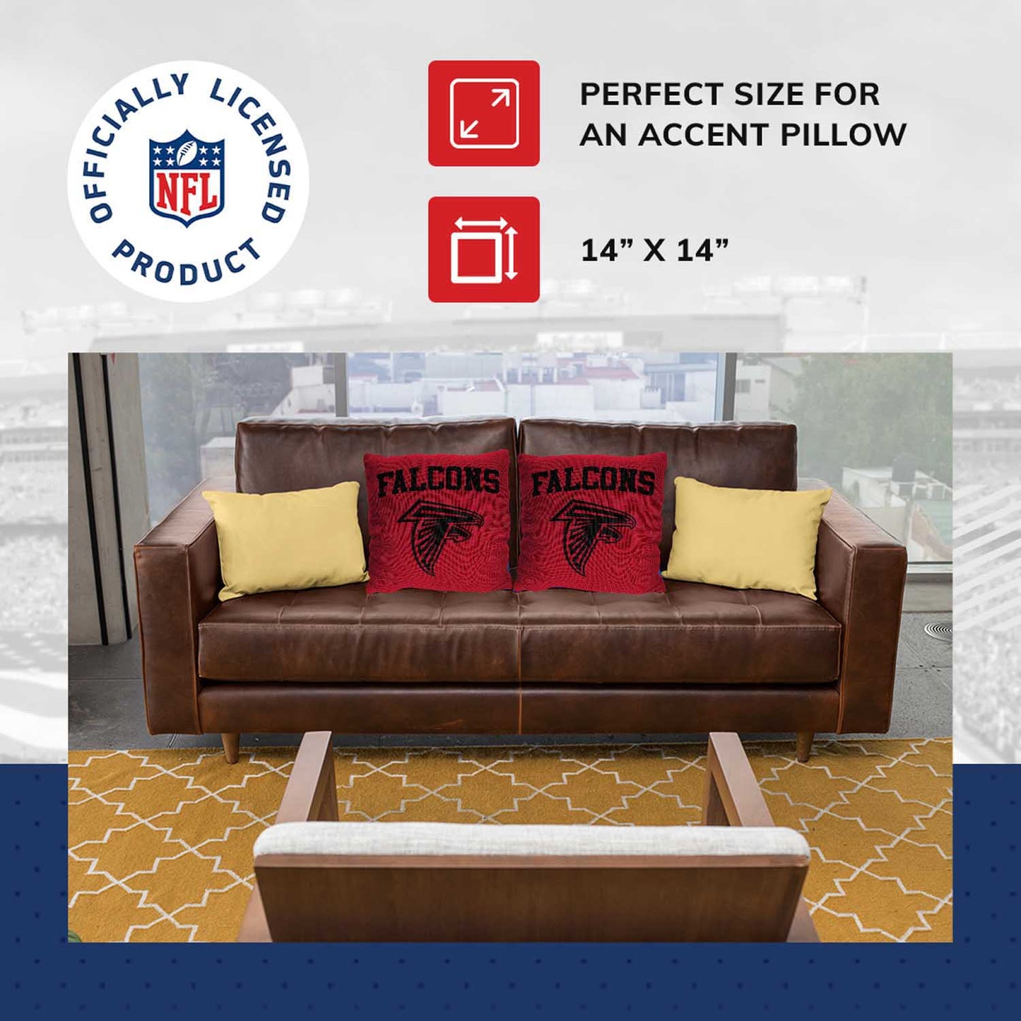 Atlanta Falcons NFL Decorative Football Throw Pillow - Red