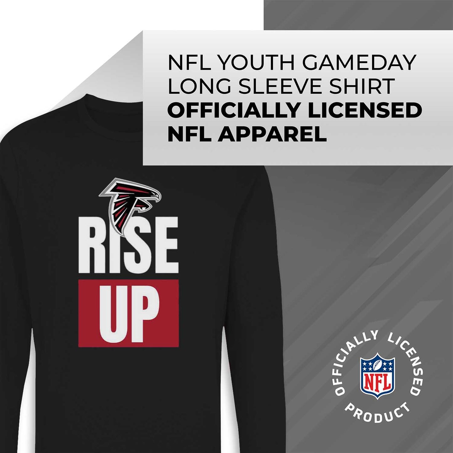 Atlanta Falcons NFL Youth Team Slogan crewneck Sweatshirt - Black