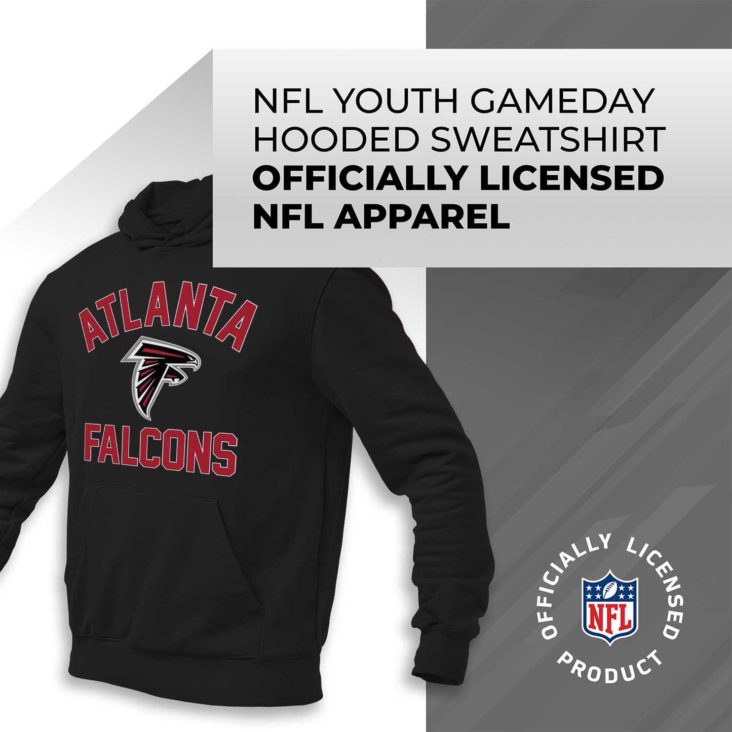 Atlanta Falcons NFL Youth Gameday Hooded Sweatshirt - Black