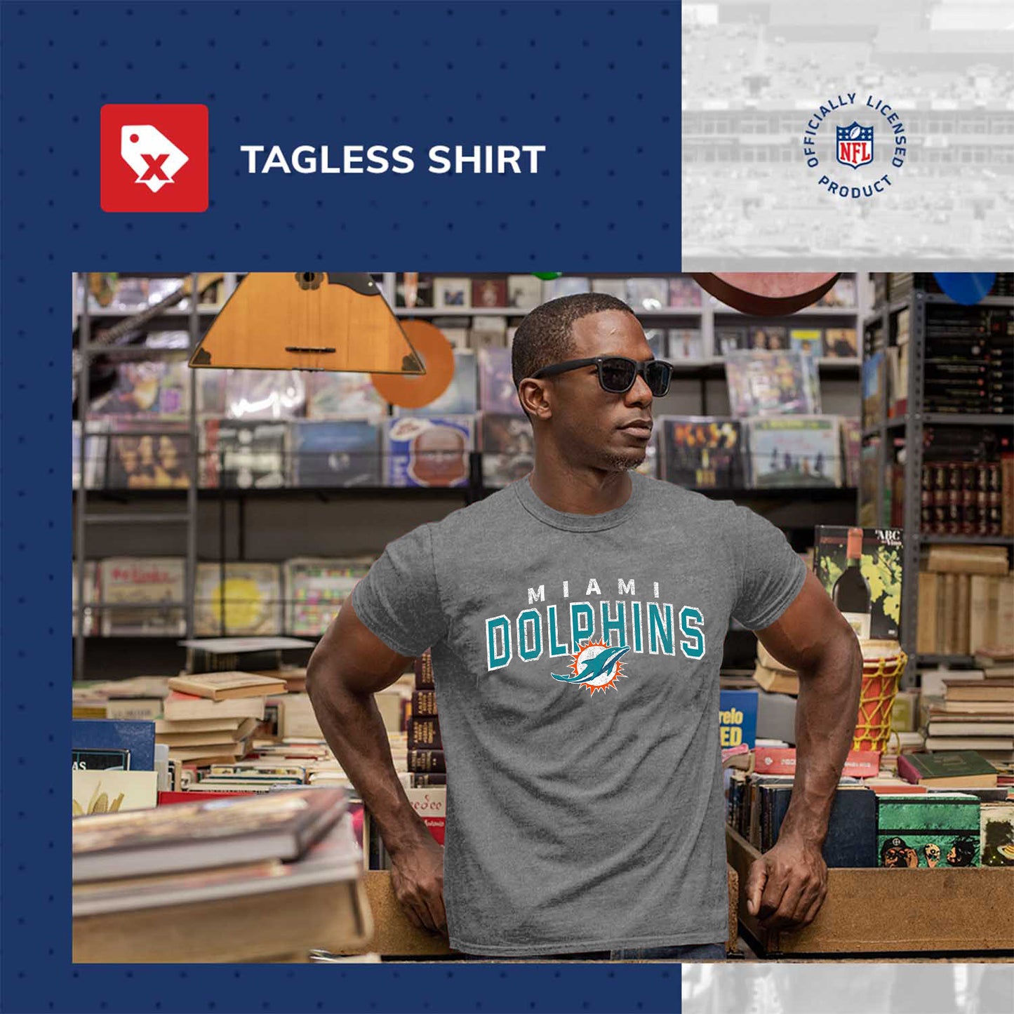 Miami Dolphins NFL Starting Fresh Short Sleeve Heather T-Shirt - Sport Gray