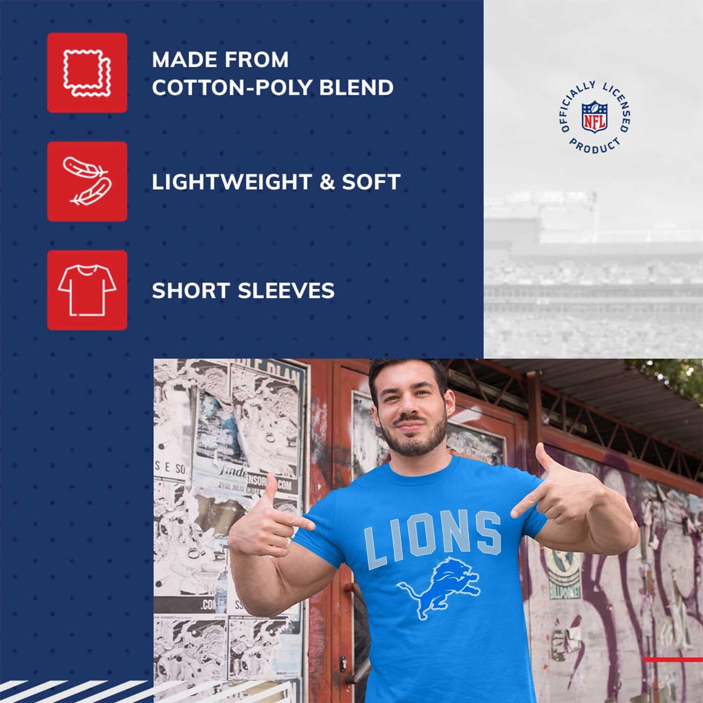 Detroit Lions NFL Home Team Tee - Royal