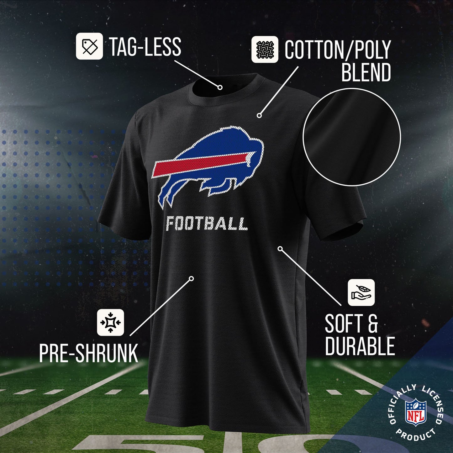 Buffalo Bills NFL Youth Run City Tee - Black