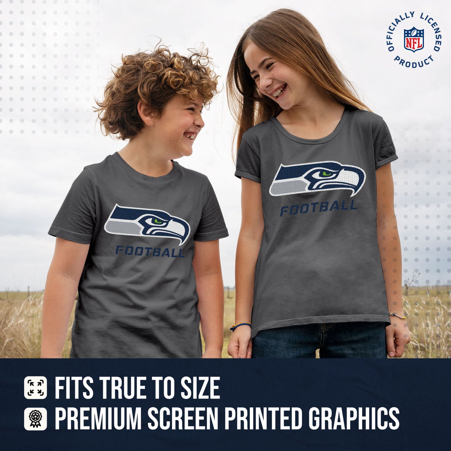 Seattle Seahawks NFL Youth Run City Tee - Sport Gray