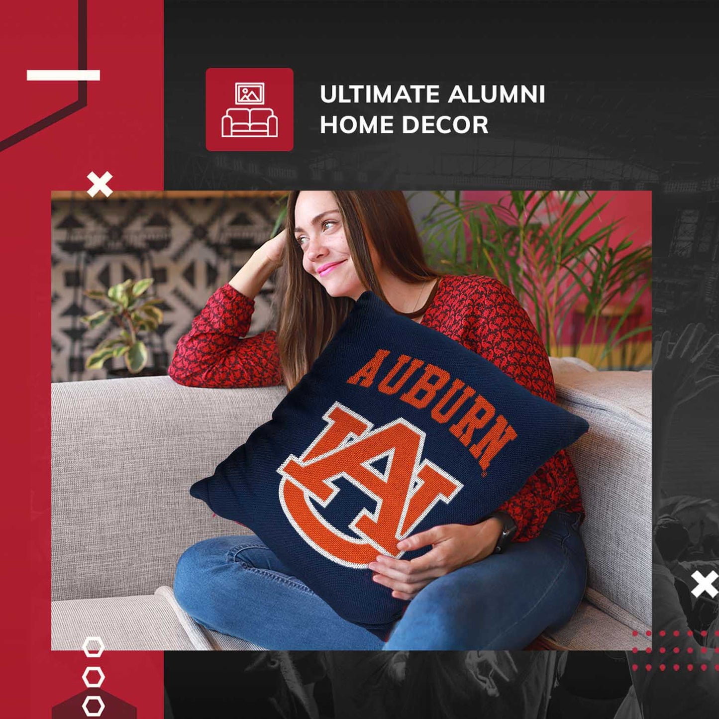 Auburn Tigers NCAA Decorative Pillow - Navy