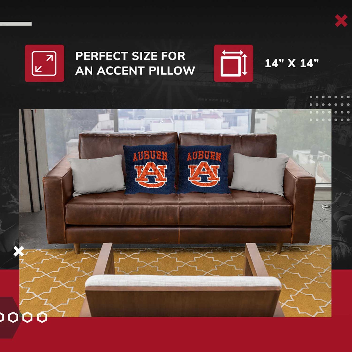 Auburn Tigers NCAA Decorative Pillow - Navy