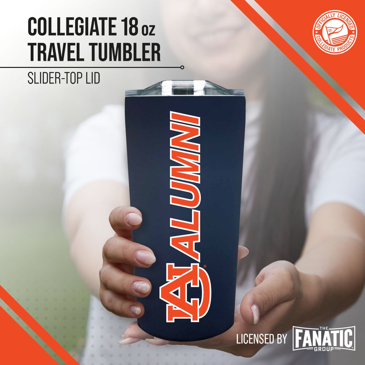 Auburn Tigers Collegiate Stainless Steel Travel Tumbler for Alumni - Navy