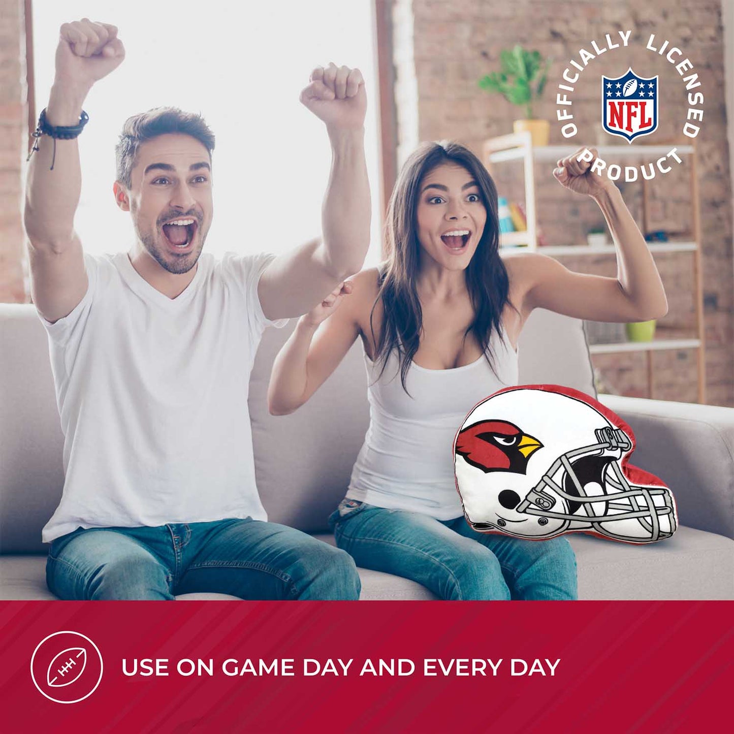 Arizona Cardinals NFL Helmet Football Super Soft Plush Pillow - Red