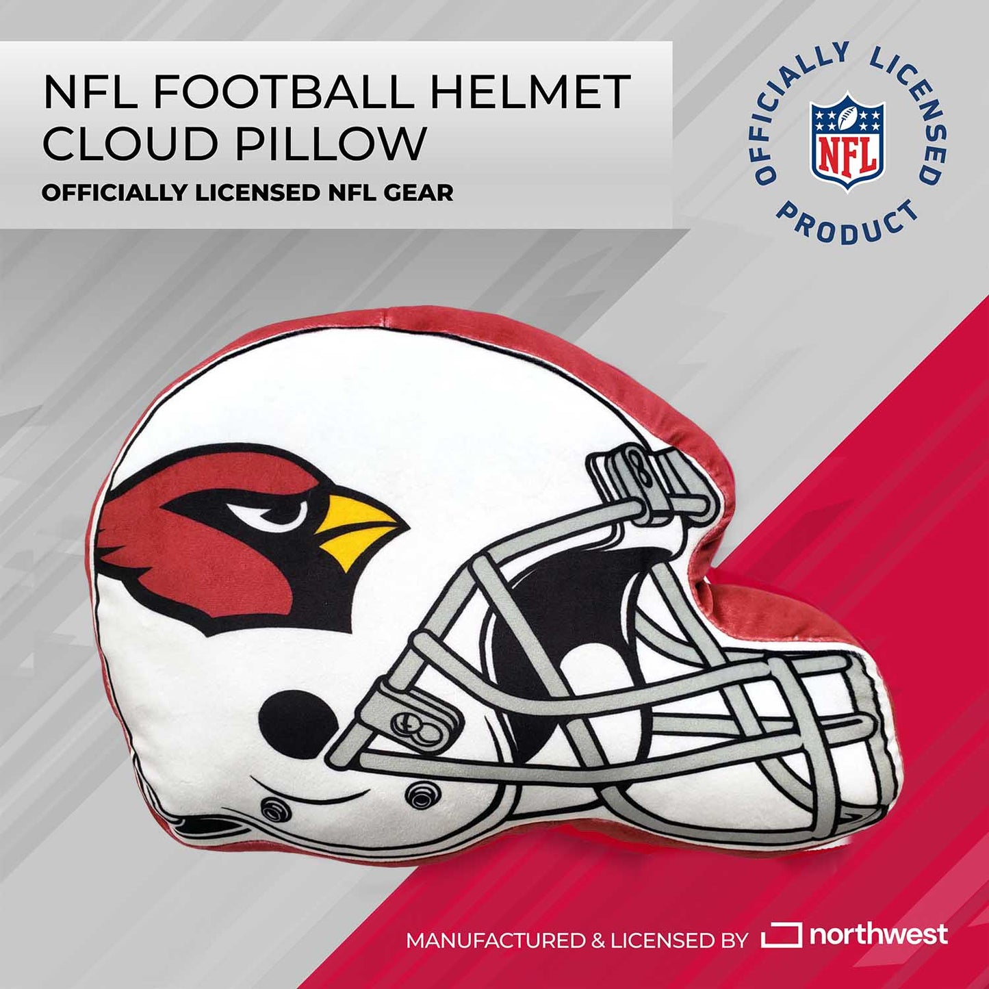 Arizona Cardinals NFL Helmet Football Super Soft Plush Pillow - Red
