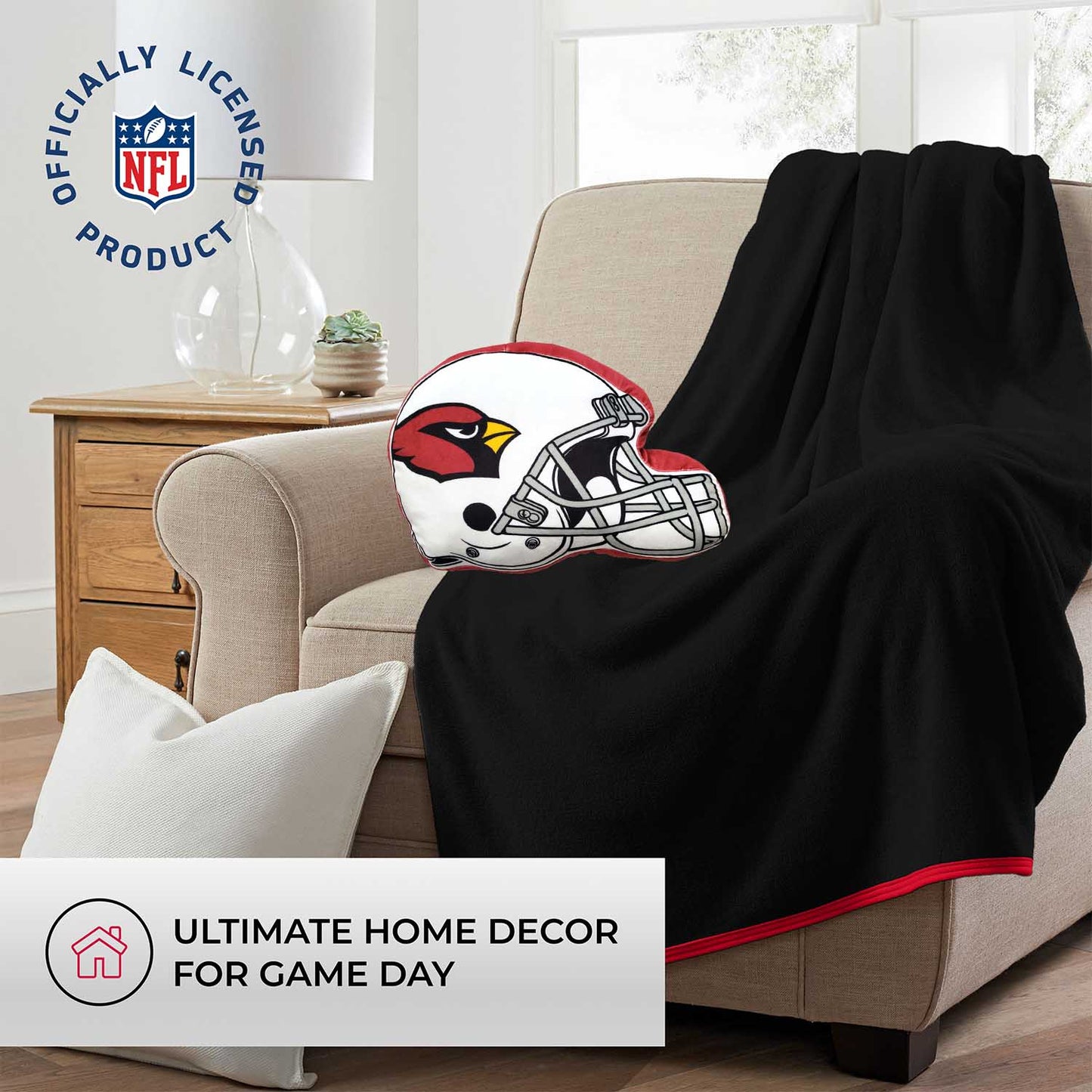 Arizona Cardinals NFL Helmet Football Super Soft Plush Pillow - Red