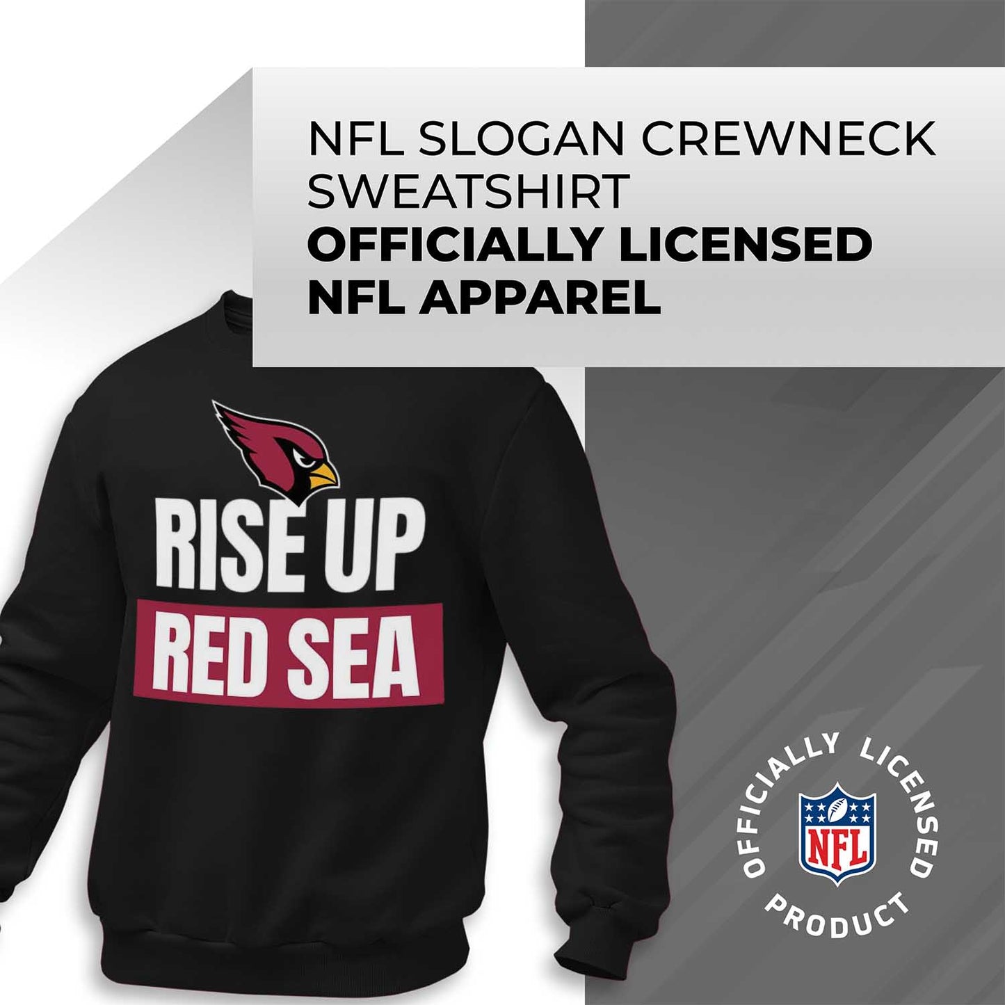 Arizona Cardinals NFL Adult Slogan Crewneck Sweatshirt - Black