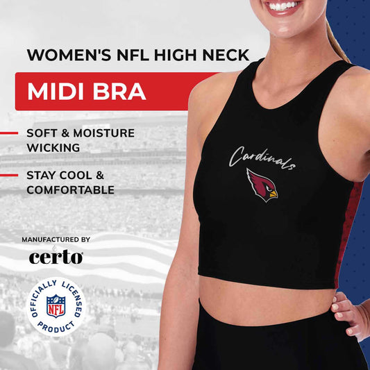 Arizona Cardinals NFL Women's Sports Bra Activewear - Black