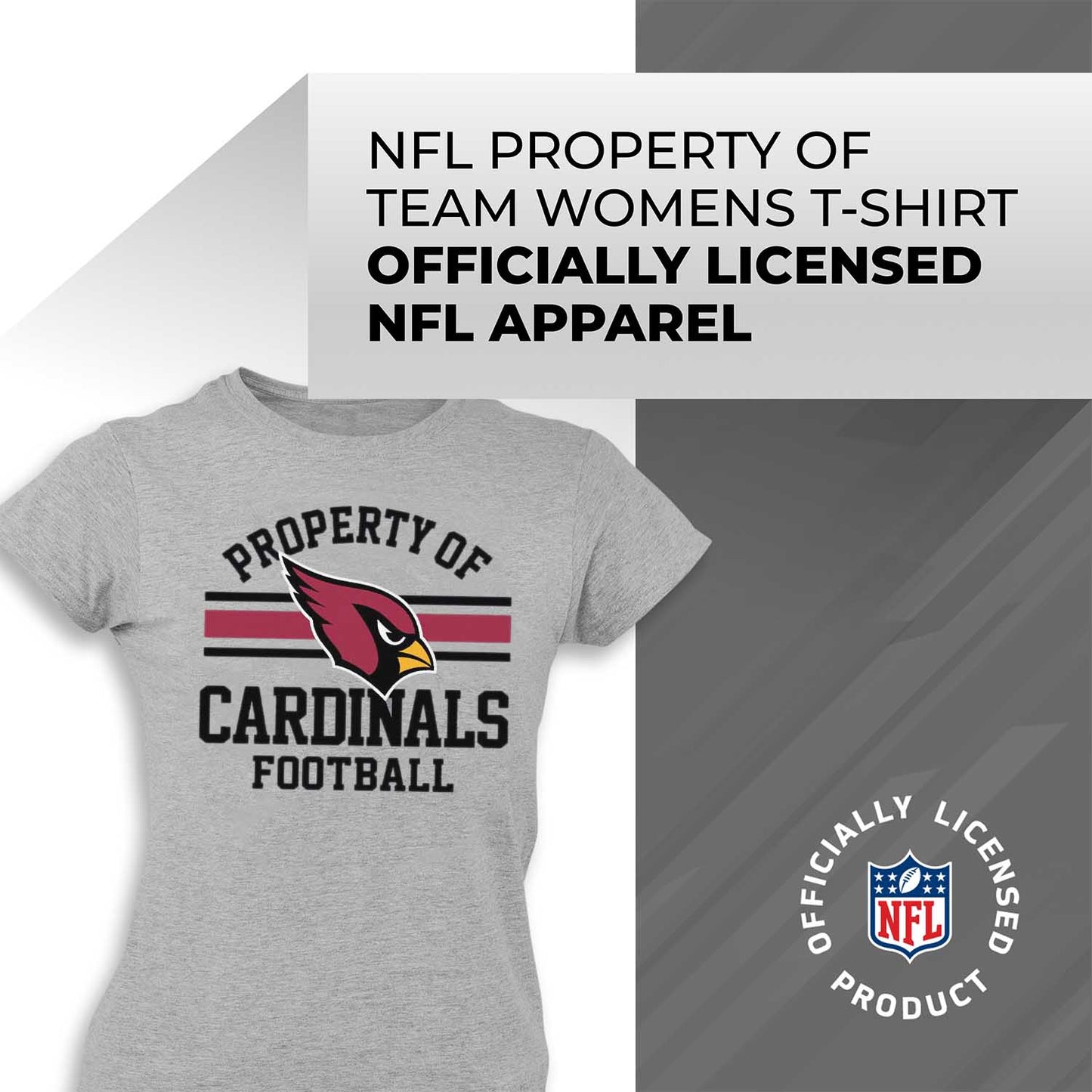 Arizona Cardinals NFL Womens Short Sleeve Property of Tshirt - Gray