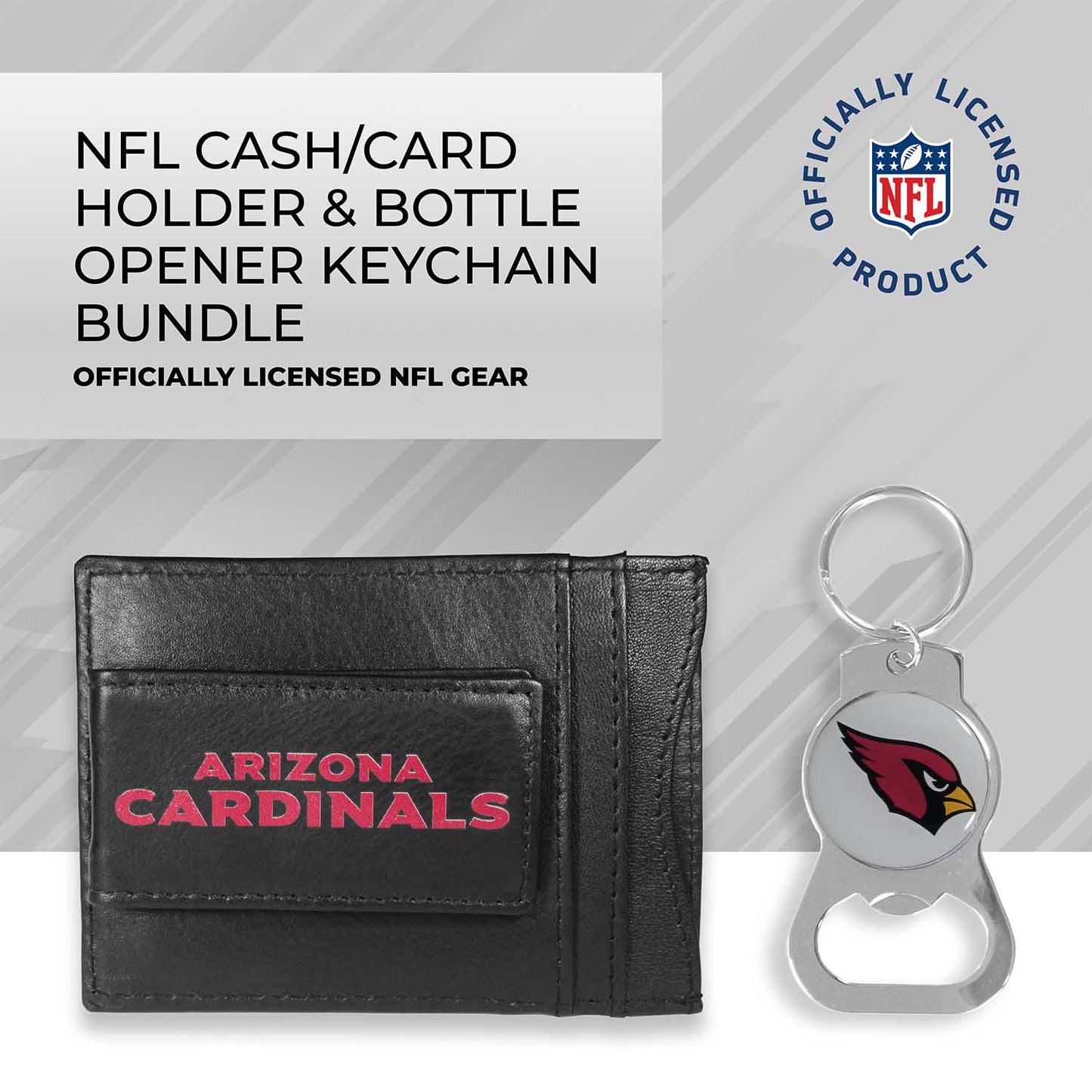 Arizona Cardinals NFL Bottle Opener Keychain Bundle - Black