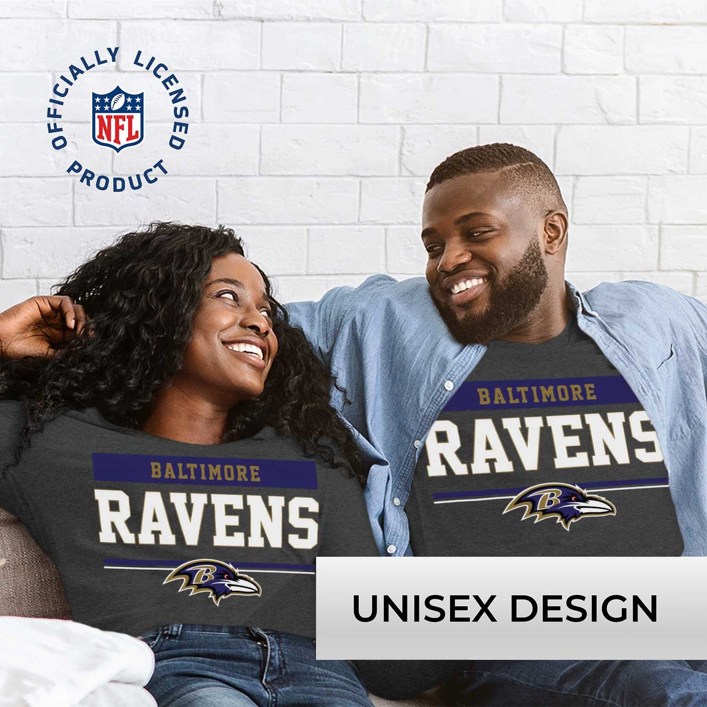 Baltimore Ravens NFL Adult Charcoal Long Sleeve T Shirt - Charcoal