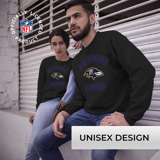 Baltimore Ravens NFL Adult Gameday Football Crewneck Sweatshirt - Black