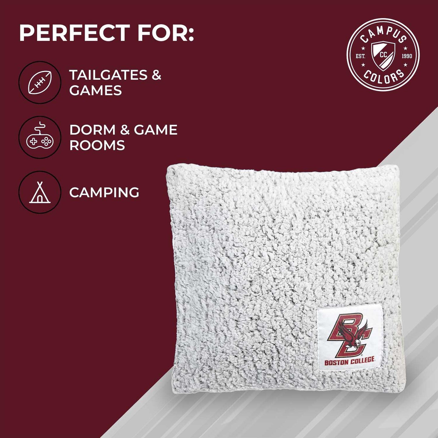 Boston College Eagles Two Tone Sherpa Throw Pillow - Team Color