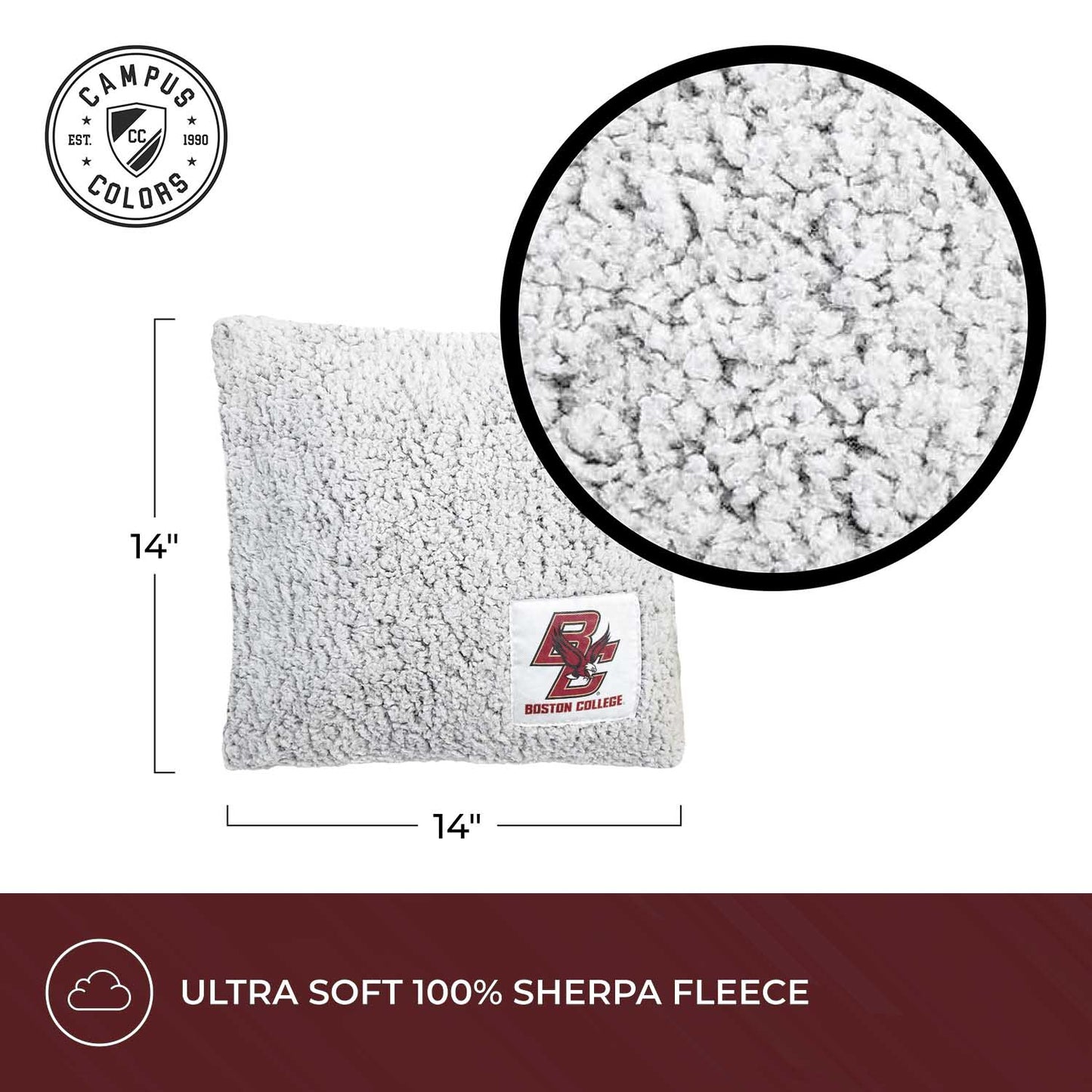Boston College Eagles Two Tone Sherpa Throw Pillow - Team Color