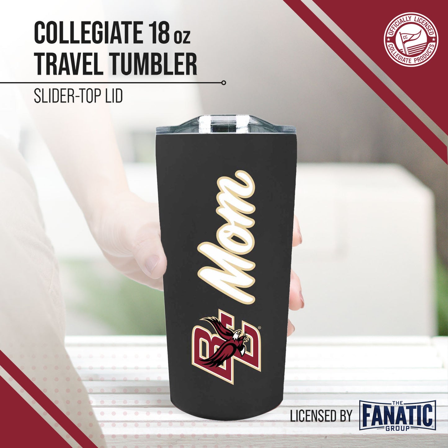 Boston College Eagles NCAA Stainless Steel Travel Tumbler for Mom - Black