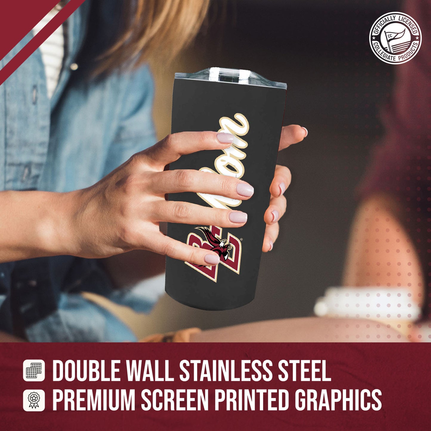 Boston College Eagles NCAA Stainless Steel Travel Tumbler for Mom - Black