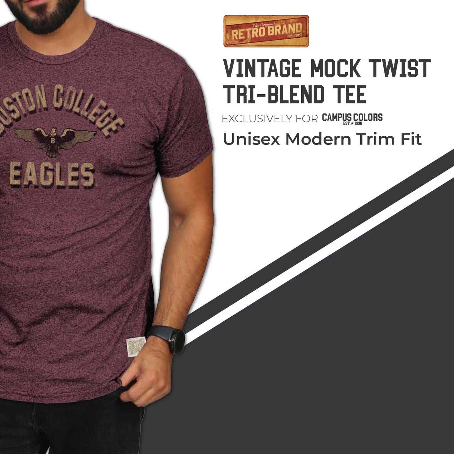 Boston College Eagles Adult College Team Color T-Shirt - Maroon