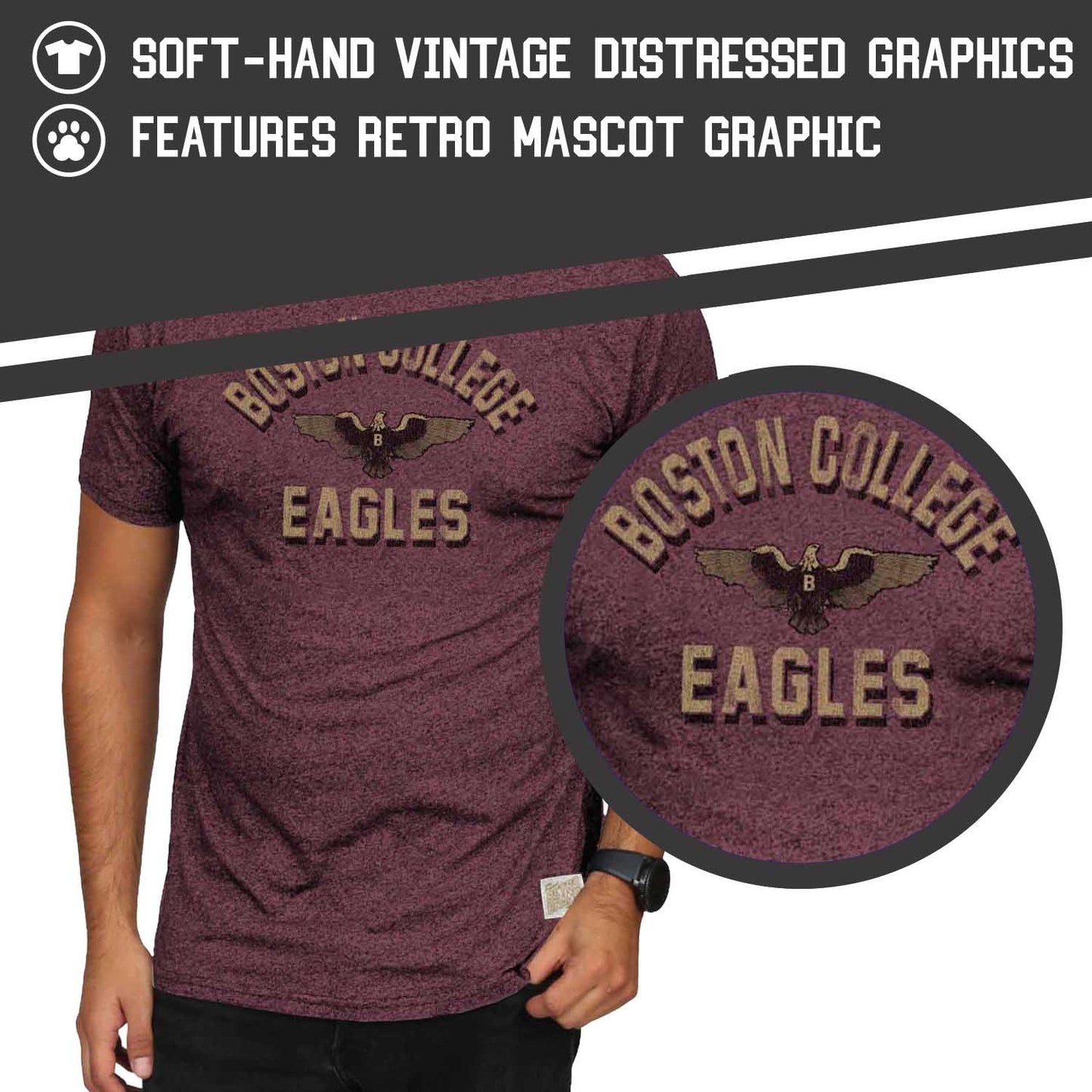 Boston College Eagles Adult College Team Color T-Shirt - Maroon