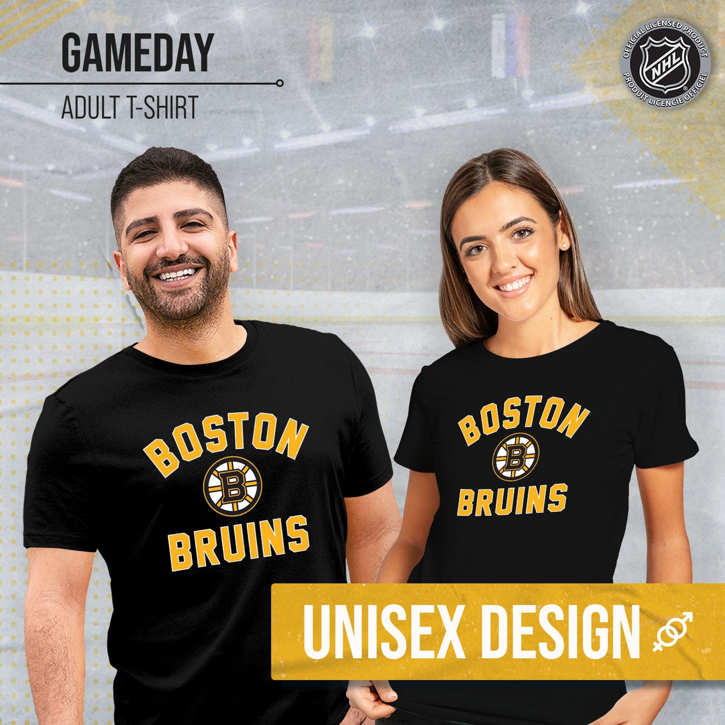 Boston Bruins NHL Adult Game Day Unisex T-Shirt - Black