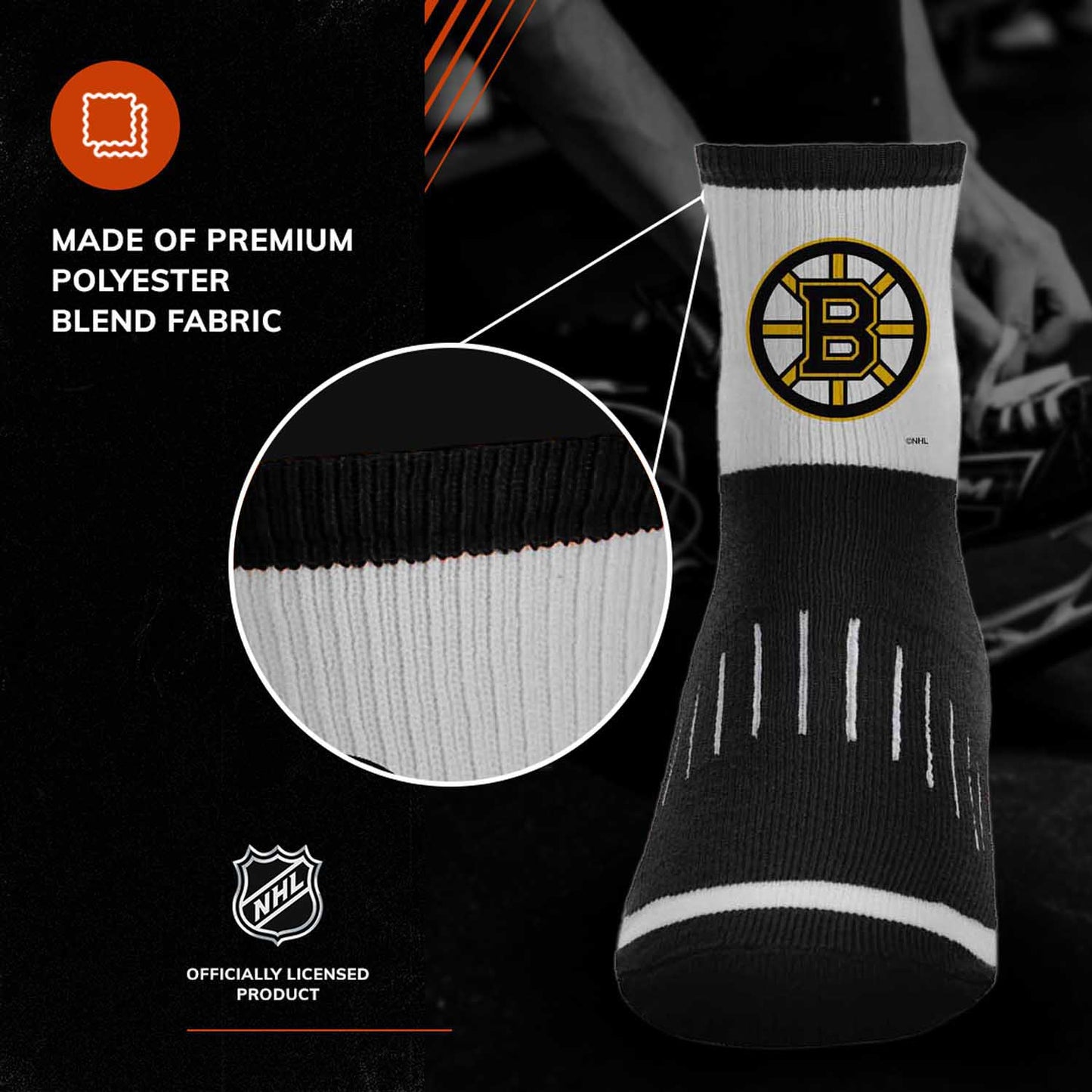 Boston Bruins NHL Youth Surge Socks - Black
