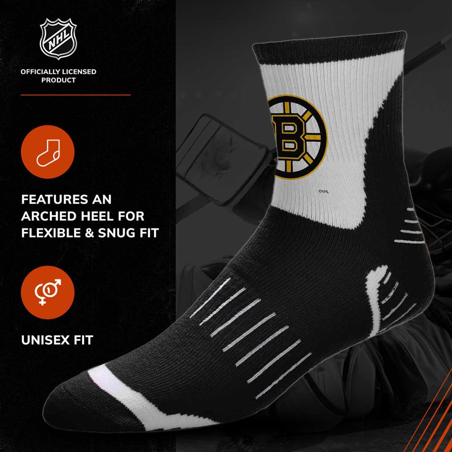 Boston Bruins NHL Youth Surge Socks - Black