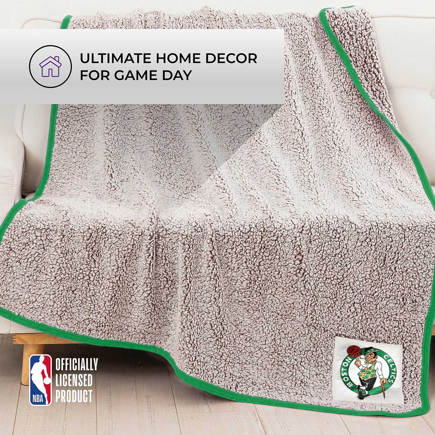 Boston Celtics NBA Silk Touch Sherpa Throw Blanket - Green
