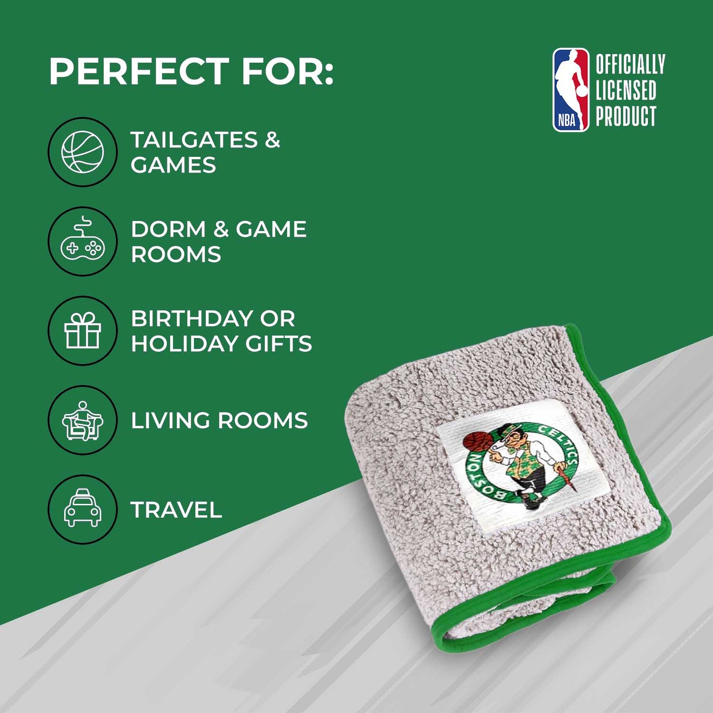 Boston Celtics NBA Silk Touch Sherpa Throw Blanket - Green