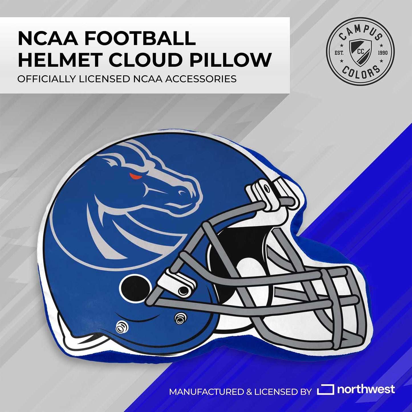 Boise State Broncos NCAA Helmet Super Soft Football Pillow - Blue