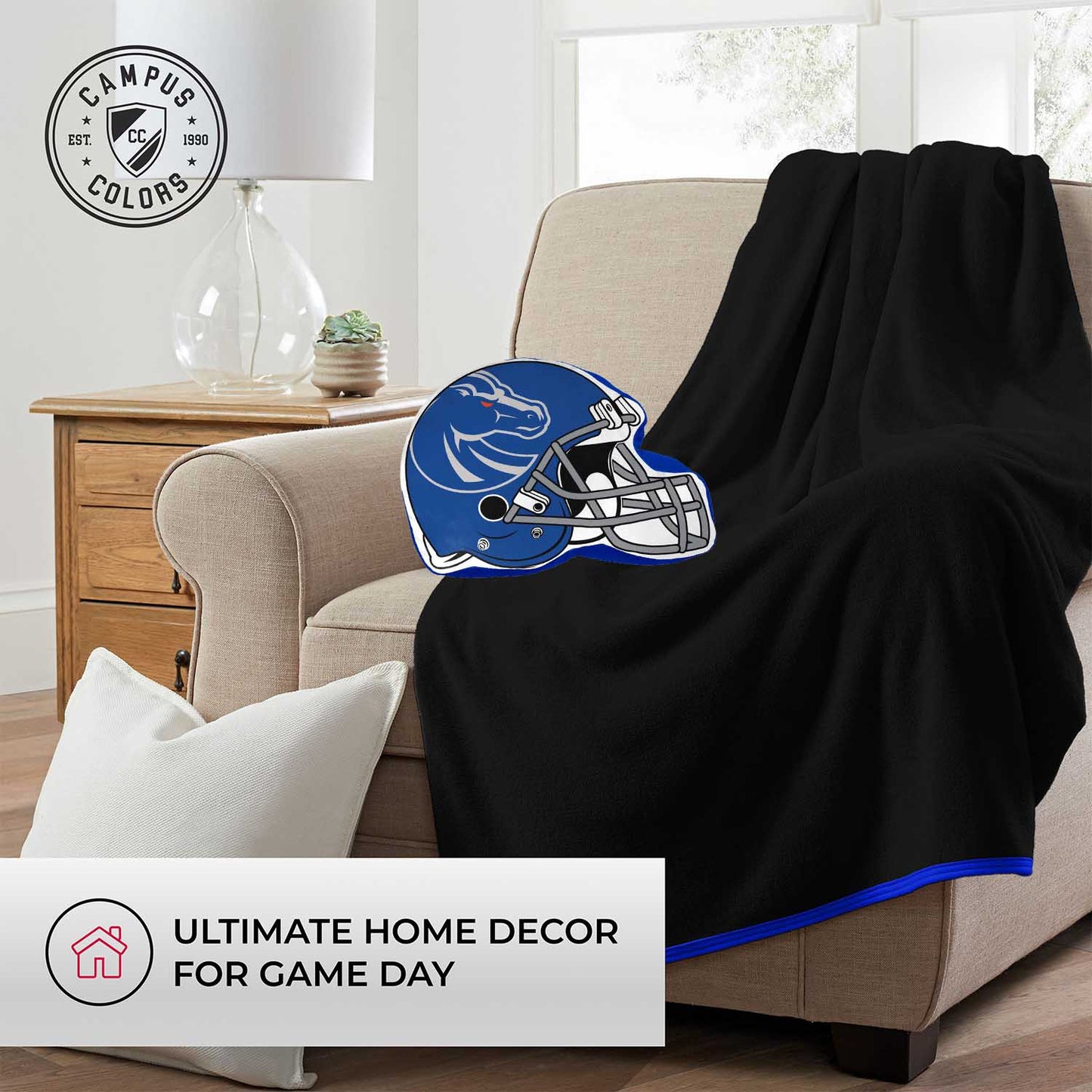 Boise State Broncos NCAA Helmet Super Soft Football Pillow - Blue