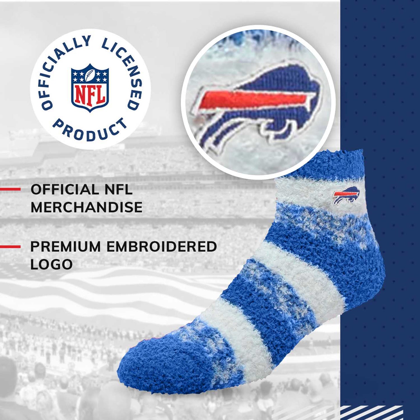 Buffalo Bills NFL Cozy Soft Slipper Socks - Royal