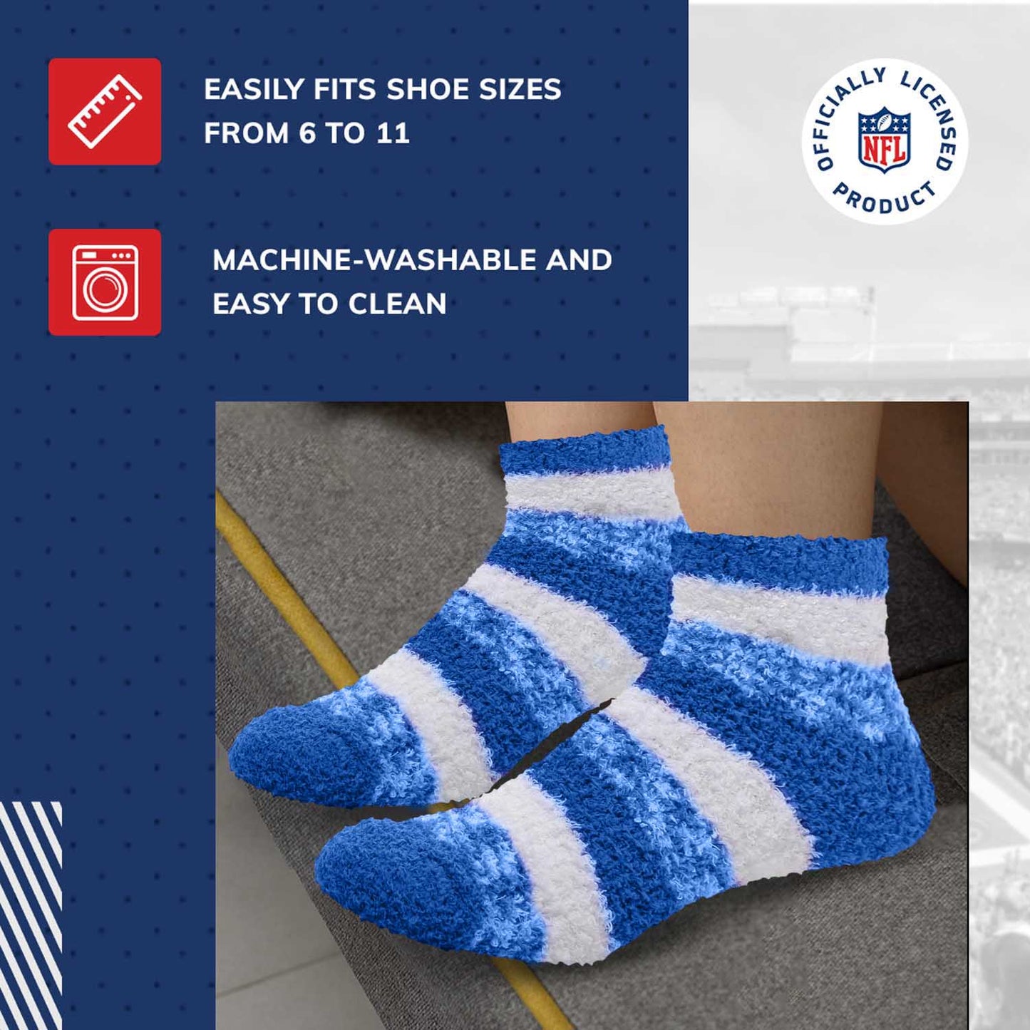 Buffalo Bills NFL Cozy Soft Slipper Socks - Royal