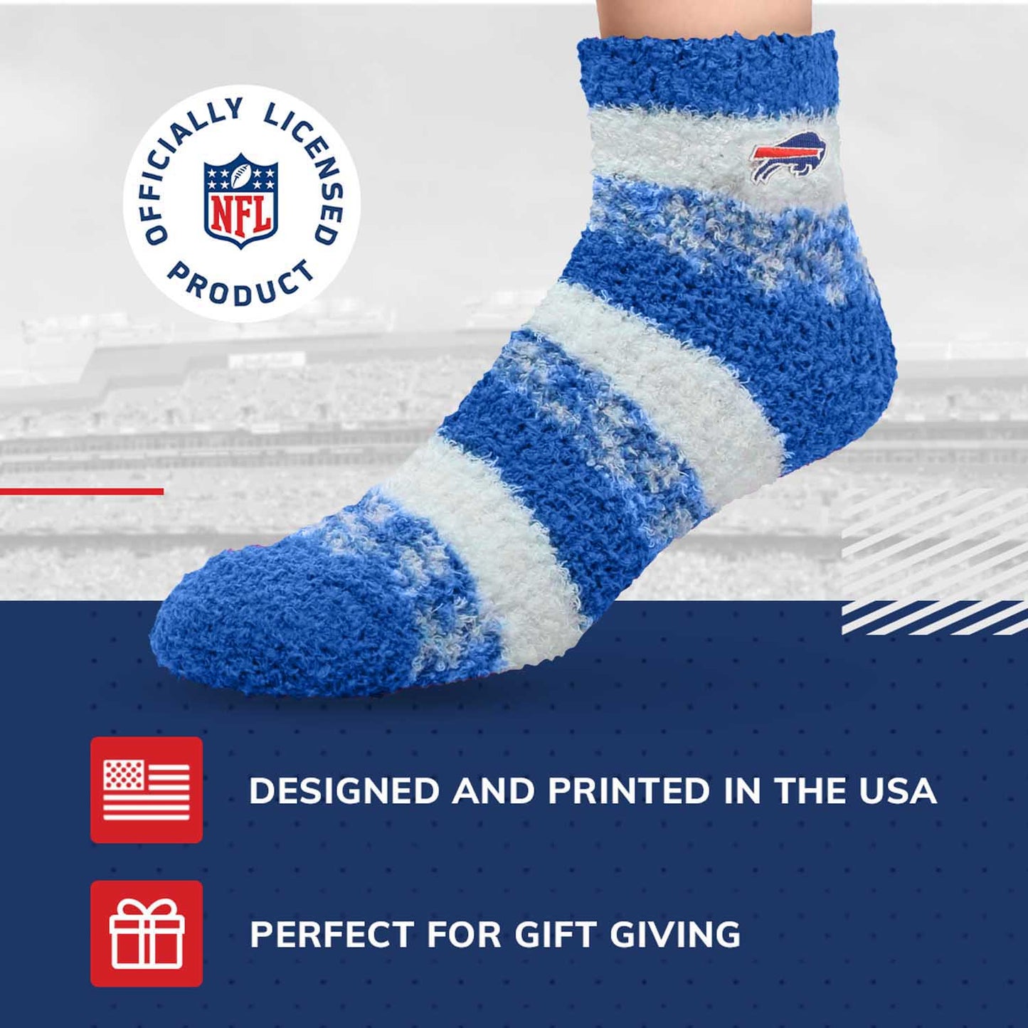 Buffalo Bills NFL Cozy Soft Slipper Socks - Royal
