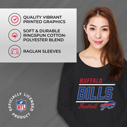 Buffalo Bills NFL Womens Crew Neck Light Weight - Charcoal