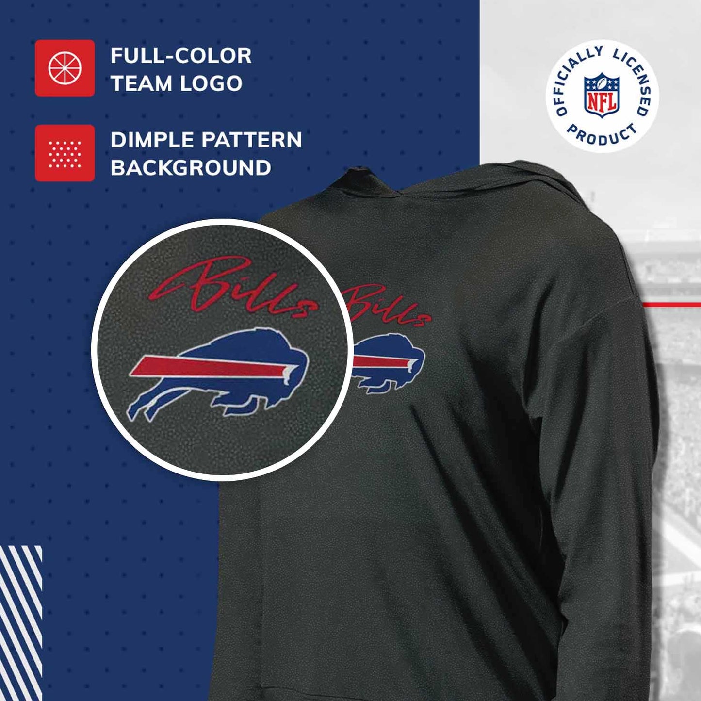 Buffalo Bills NFL Women's Session Pullover Hoodie - Black