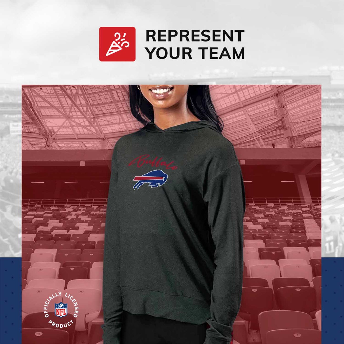 Buffalo Bills NFL Women's Session Pullover Hoodie - Black