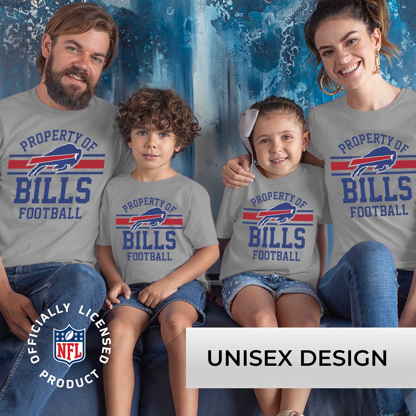 Buffalo Bills NFL Youth Property Of Short Sleeve Lightweight T Shirt - Sport Gray