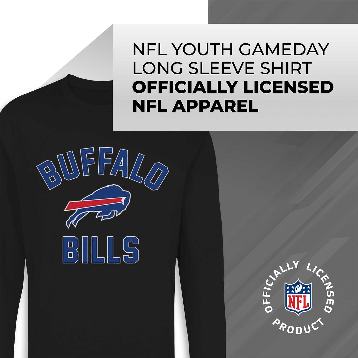 Buffalo Bills NFL Gameday Youth Football Long Sleeve Shirt - Black