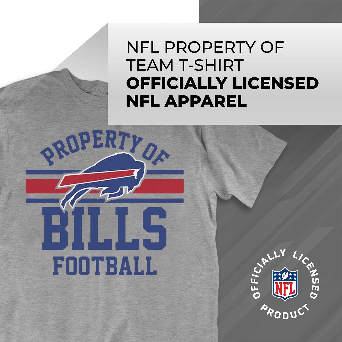 Buffalo Bills NFL Adult Property Of T-Shirt - Sport Gray