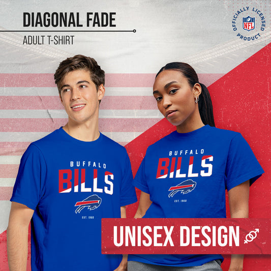 Indianapolis Colts Adult NFL Diagonal Fade Color Block T-Shirt - Royal