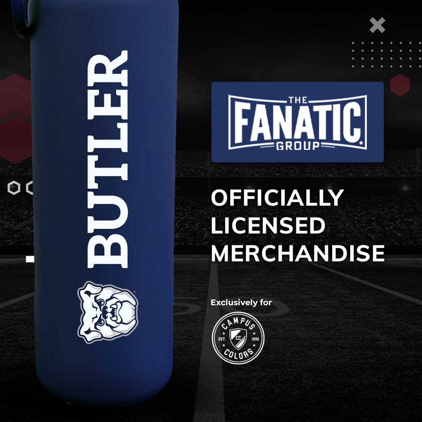 Butler Bulldogs NCAA Stainless Steel Water Bottle - Navy