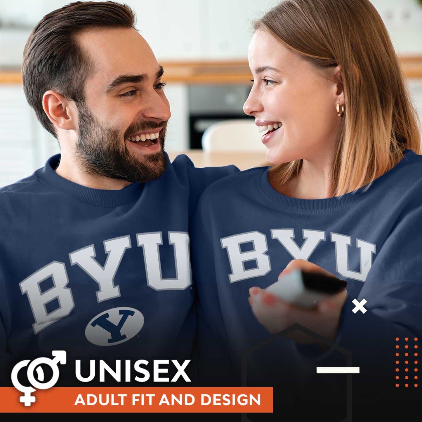 BYU Cougars NCAA Adult Tackle Twill Crewneck Sweatshirt - Navy