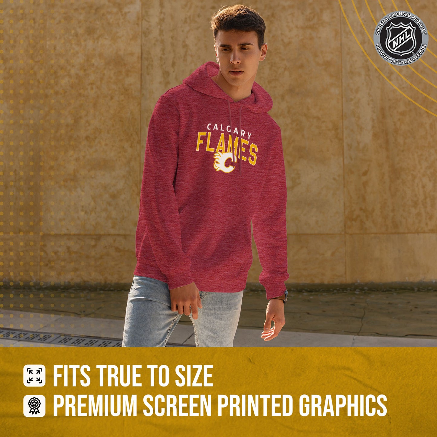 Calgary Flames NHL Adult Unisex Powerplay Hooded Sweatshirt - Red