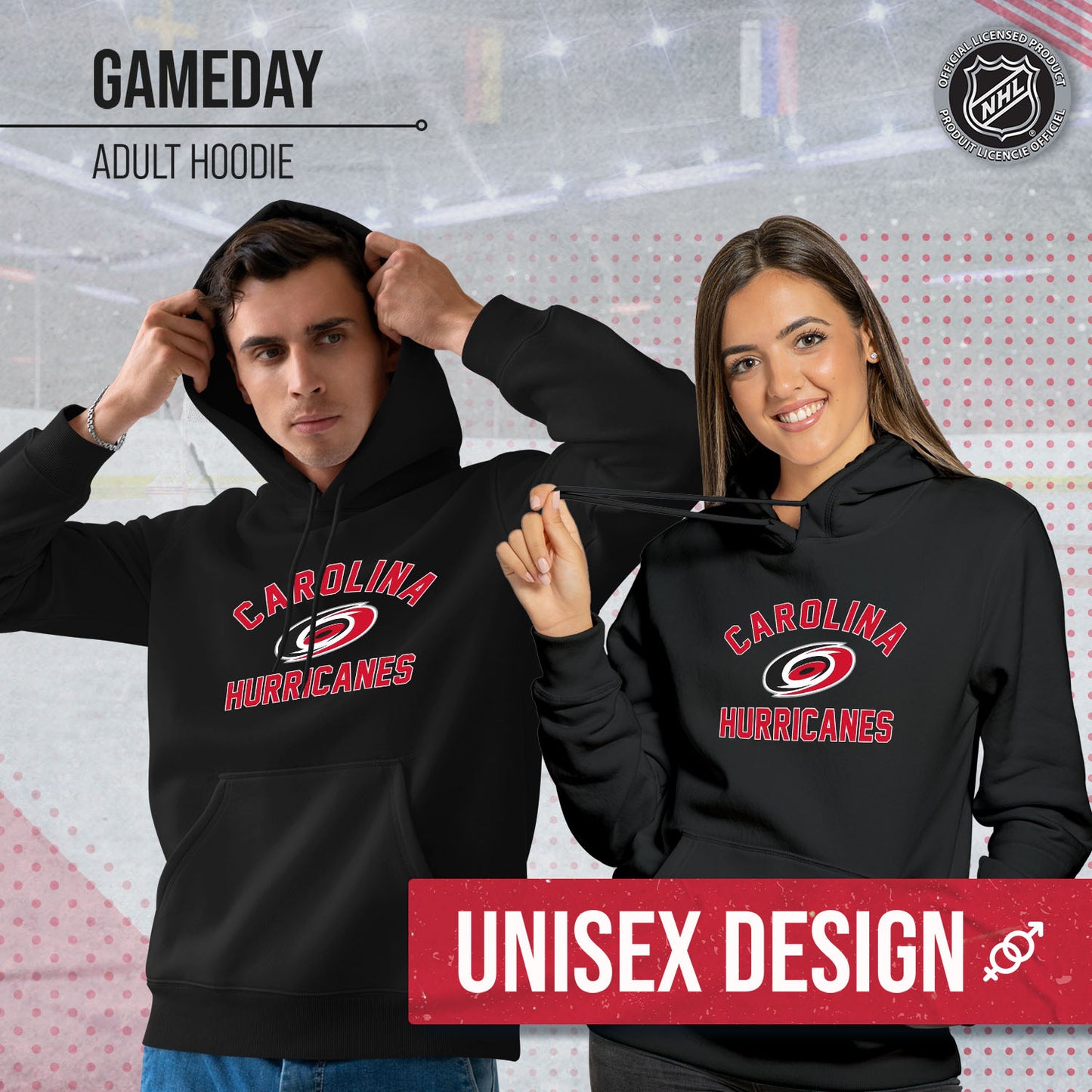 Carolina Hurricanes Adult NHL Gameday Hooded Sweatshirt - Black